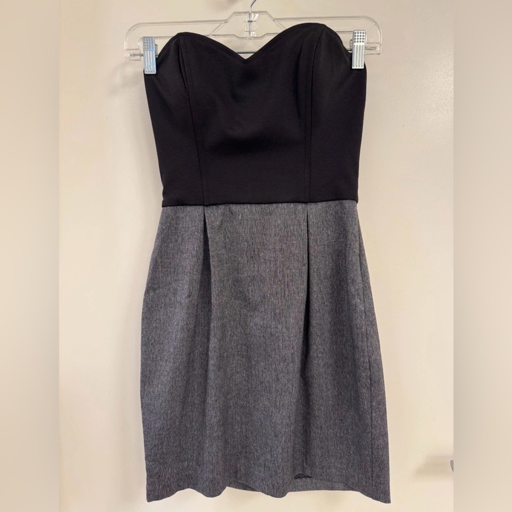 GUESS Sweetheart Strapless Dress M Black/Gray Sparkle Back Zipper Cocktail Dress - Picture 5 of 14